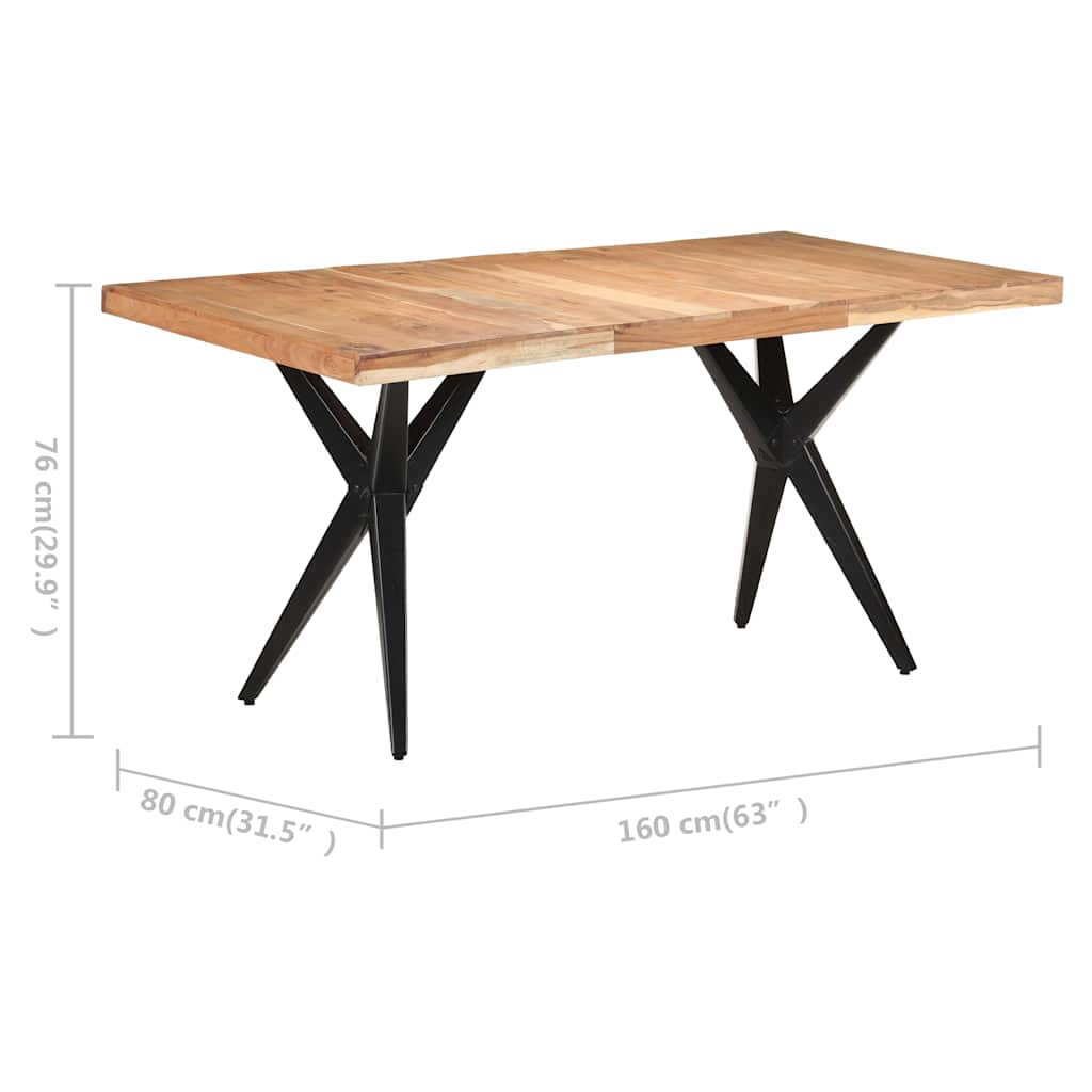 Τραπεζαρία 160 x 80 x 76 εκ. από Μασίφ Ξύλο Ακακίας