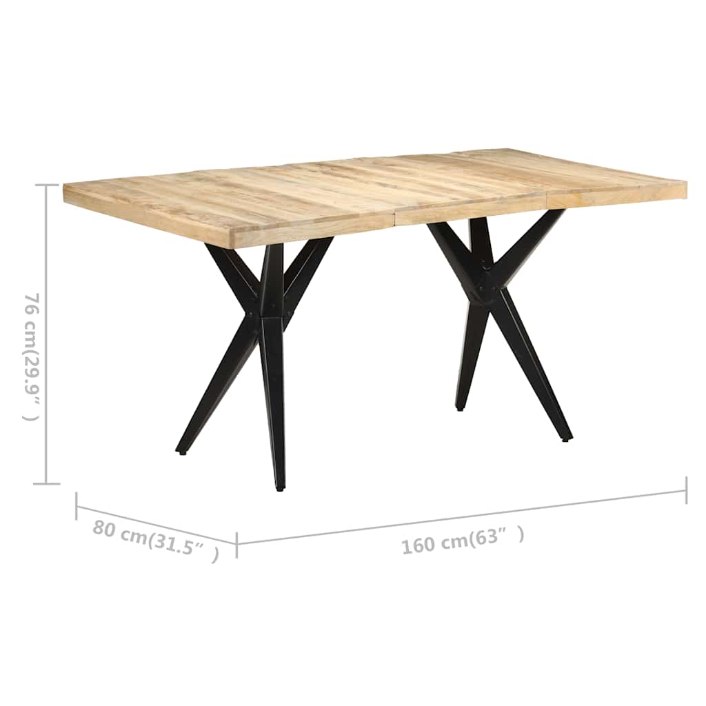 Τραπεζαρία 160 x 80 x 76 εκ. από Ακατέργαστο Ξύλο Μάνγκο