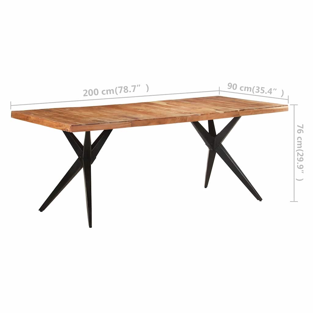 Τραπεζαρία 200 x 90 x 76 εκ. από Μασίφ Ξύλο Ακακίας