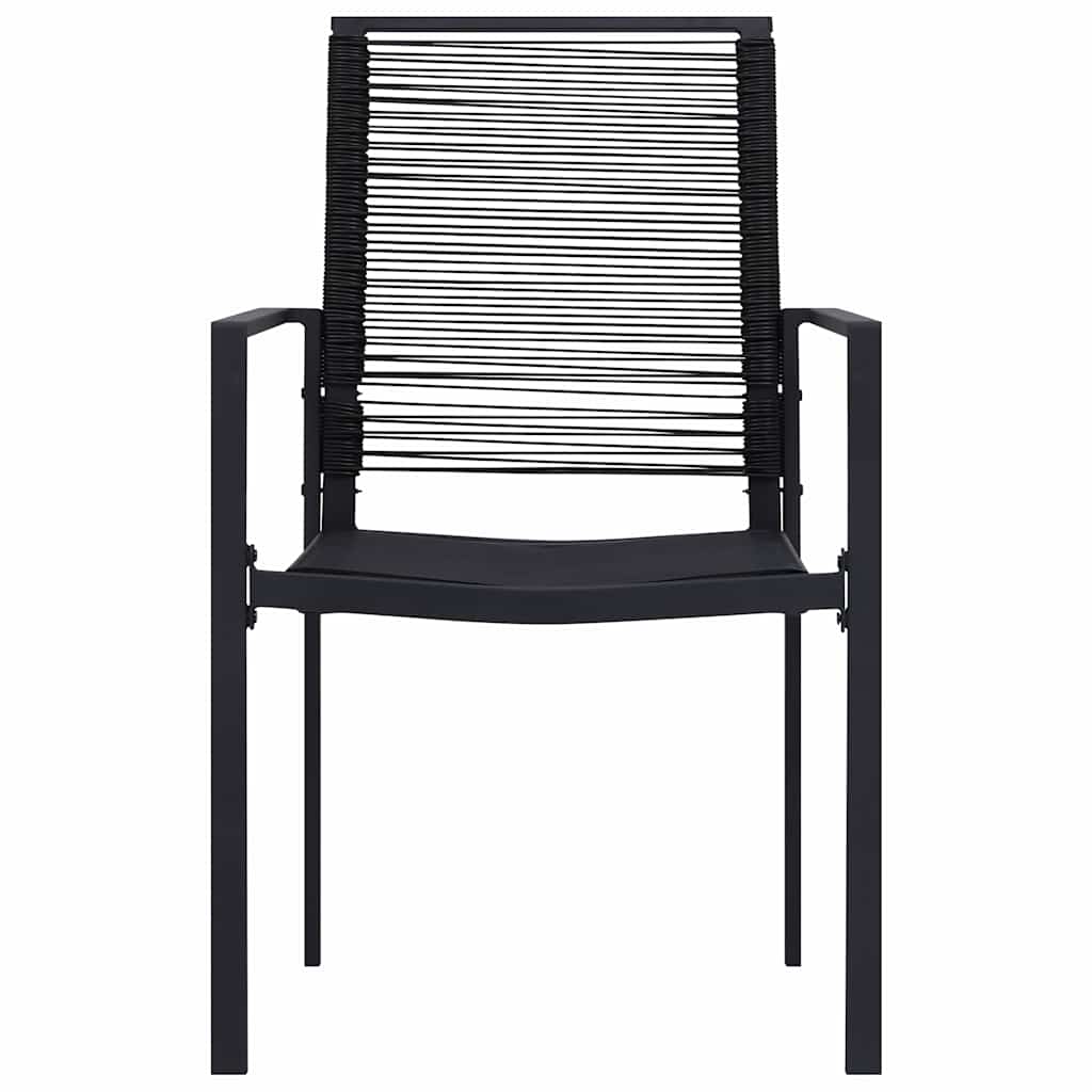 Καρέκλες Κήπου 2 τεμ. Μαύρες από Ρατάν PVC – εικόνα προϊόντος 3