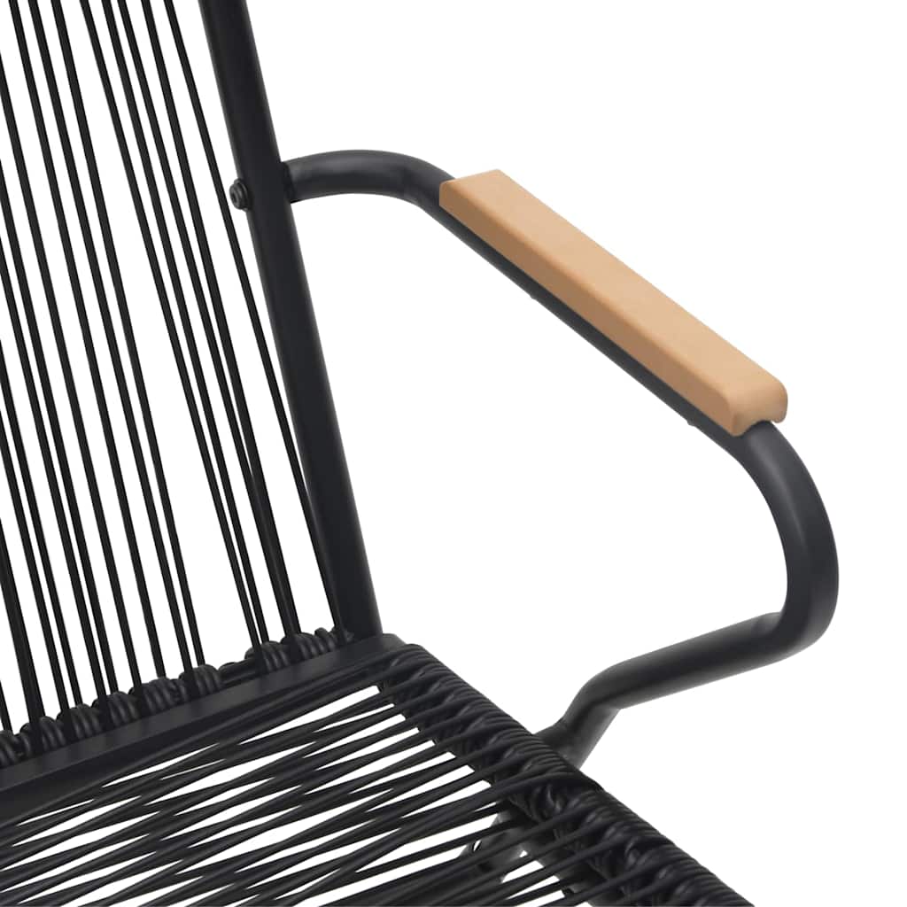 Καρέκλες Κήπου 2 τεμ. Μαύρες 58 x 59 x 85,5 εκ. Ρατάν PVC – εικόνα προϊόντος 7
