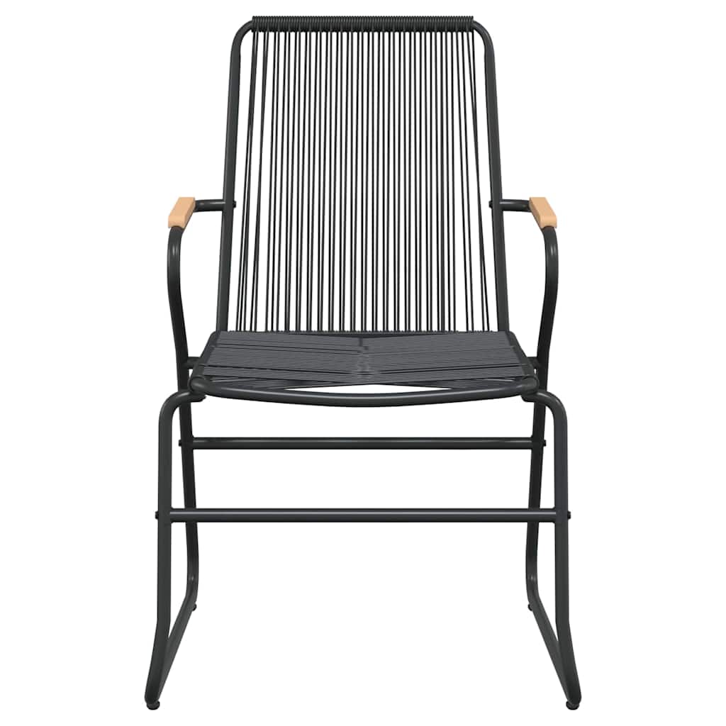 Καρέκλες Κήπου 4 τεμ. Μαύρες 58 x 59 x 85,5 εκ. Ρατάν PVC – εικόνα προϊόντος 4