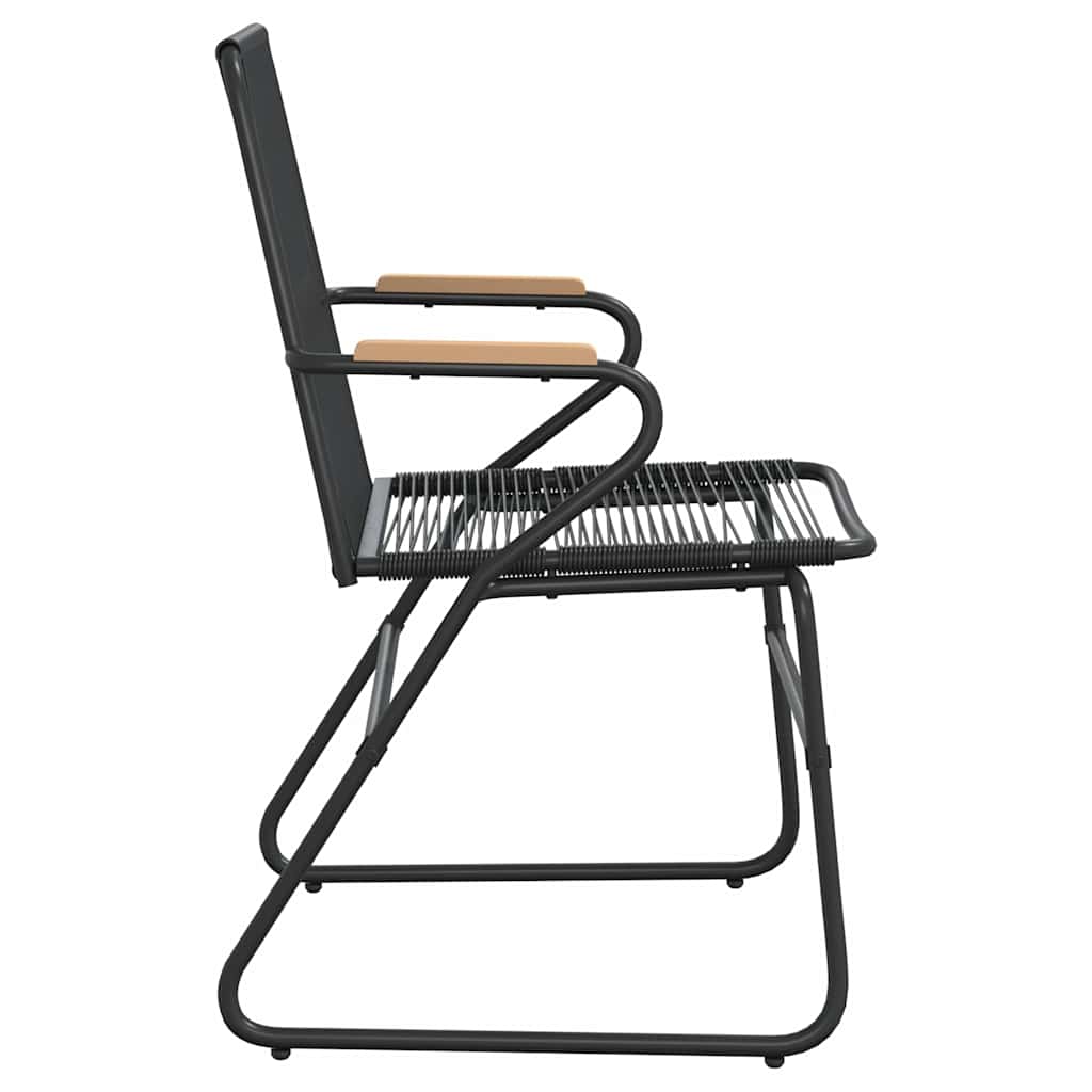 Καρέκλες Κήπου 4 τεμ. Μαύρες 58 x 59 x 85,5 εκ. Ρατάν PVC – εικόνα προϊόντος 5