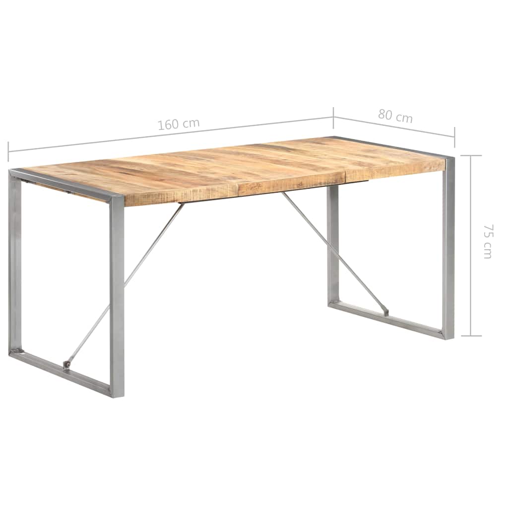 Τραπεζαρία 160 x 80 x 75 εκ. από Μασίφ Ακατέργαστο Ξύλο Μάνγκο