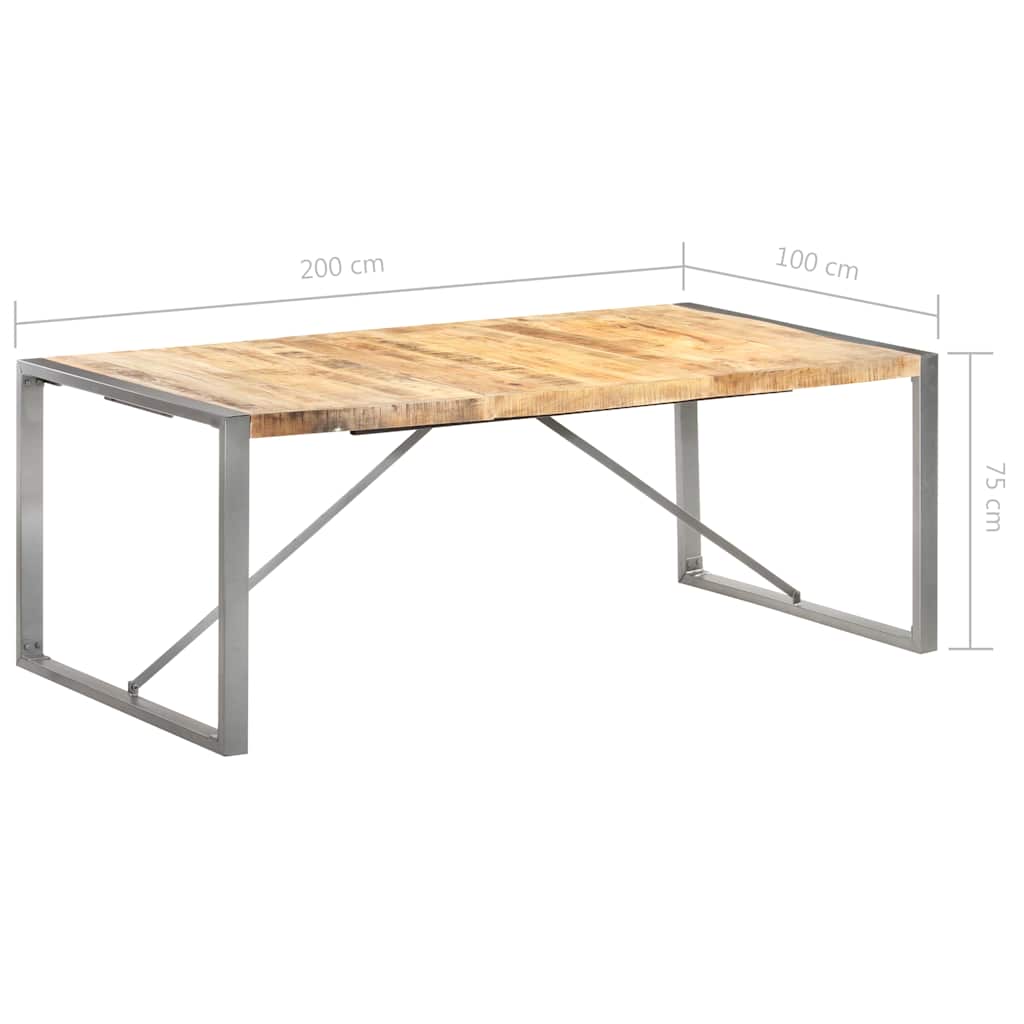 Τραπεζαρία 200 x 100 x 75 εκ. από Μασίφ Ακατέργαστο Ξύλο Μάνγκο