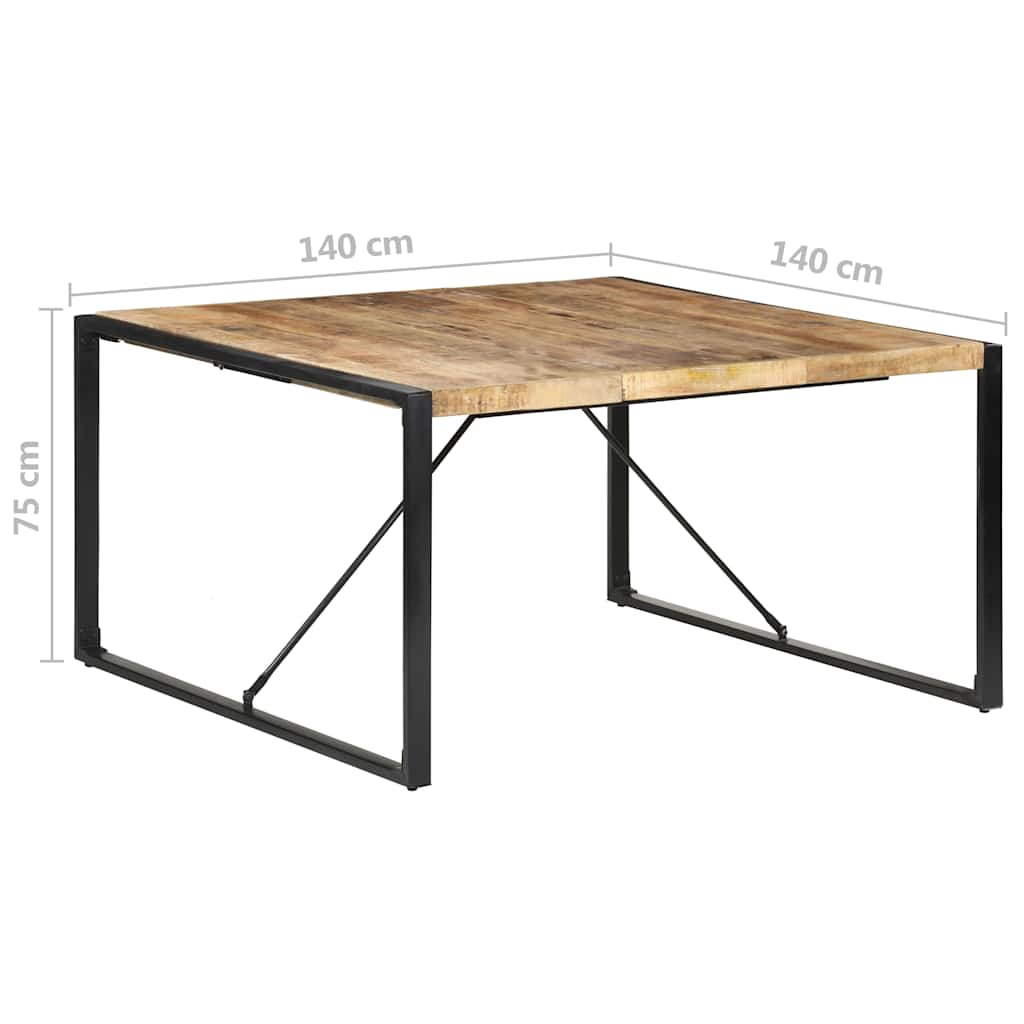 Τραπεζαρία 140 x 140 x 75 εκ. από Ακατέργαστο Ξύλο Μάνγκο