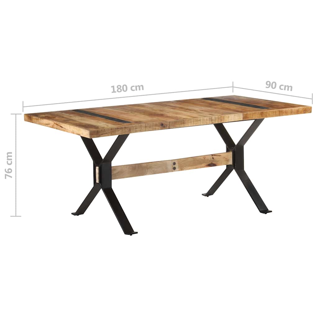 Τραπεζαρία 180 x 90 x 76 εκ. από Ακατέργαστο Ξύλο Μάνγκο