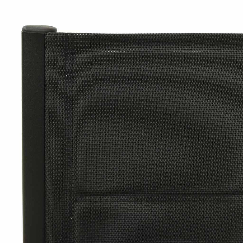 Πτυσσόμενες καρέκλες 2 τεμ. Textilene και αλουμίνιο μαύρο – εικόνα προϊόντος 8