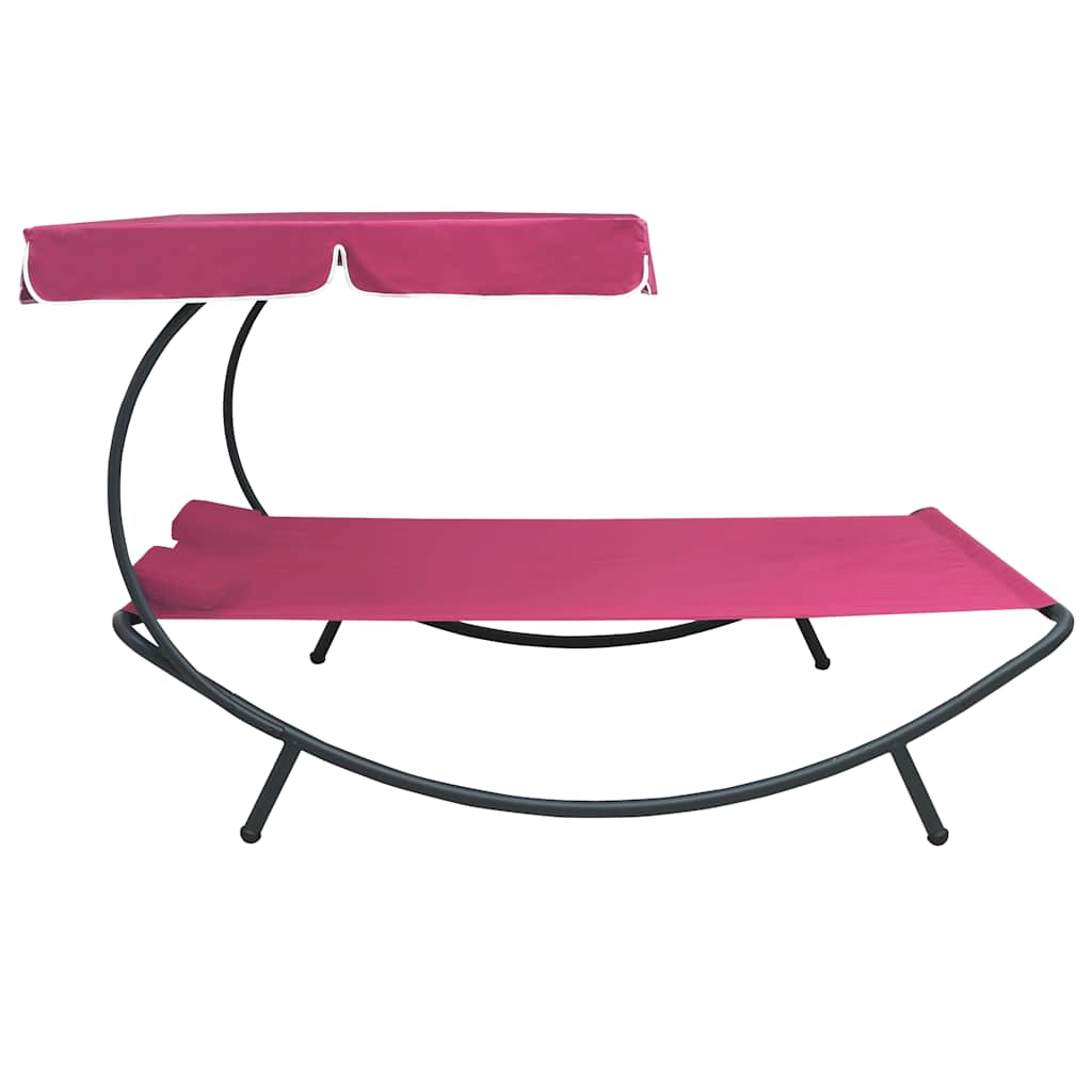 Ξαπλώστρα - Κρεβάτι Διπλή Ροζ με Σκίαστρο και Μαξιλάρια