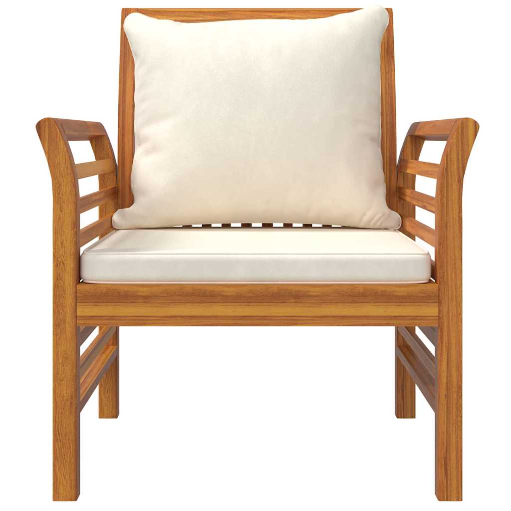 Καρέκλες Κήπου με Κρεμ Μαξιλάρια 2 τεμ. από Μασίφ Ξύλο Ακακίας – εικόνα προϊόντος 5