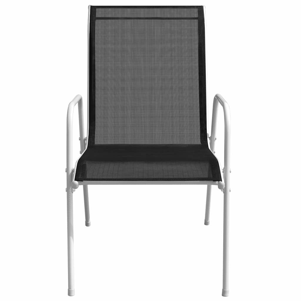 Καρέκλες Κήπου Στοιβαζόμενες 2 τεμ. Μαύρες από Ατσάλι/Textilene – εικόνα προϊόντος 2