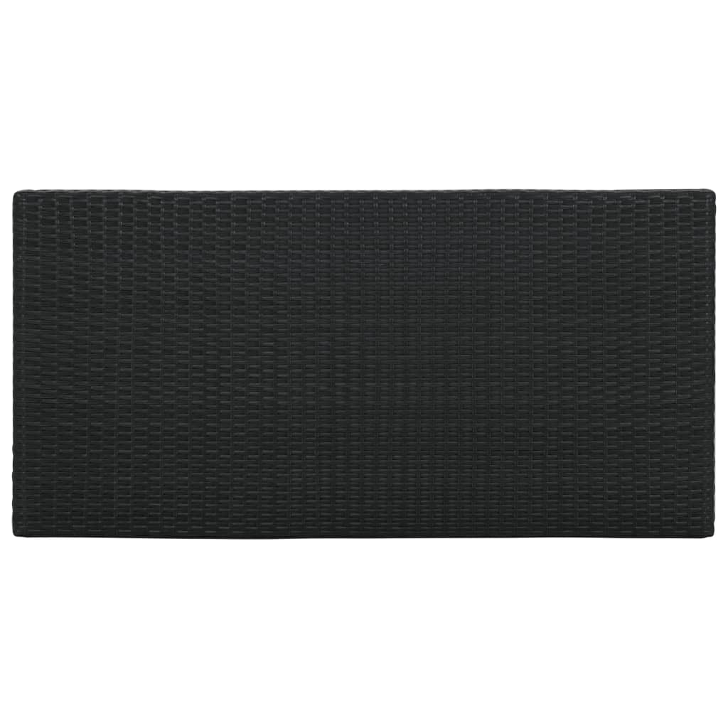 Τραπέζι Μπαρ με Ράφια Μαύρο 120x60x110 εκ. από Συνθετικό Ρατάν