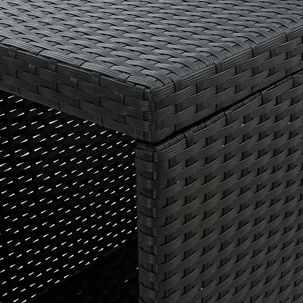 Τραπέζι Μπαρ με Ράφια Μαύρο 120x60x110 εκ. από Συνθετικό Ρατάν