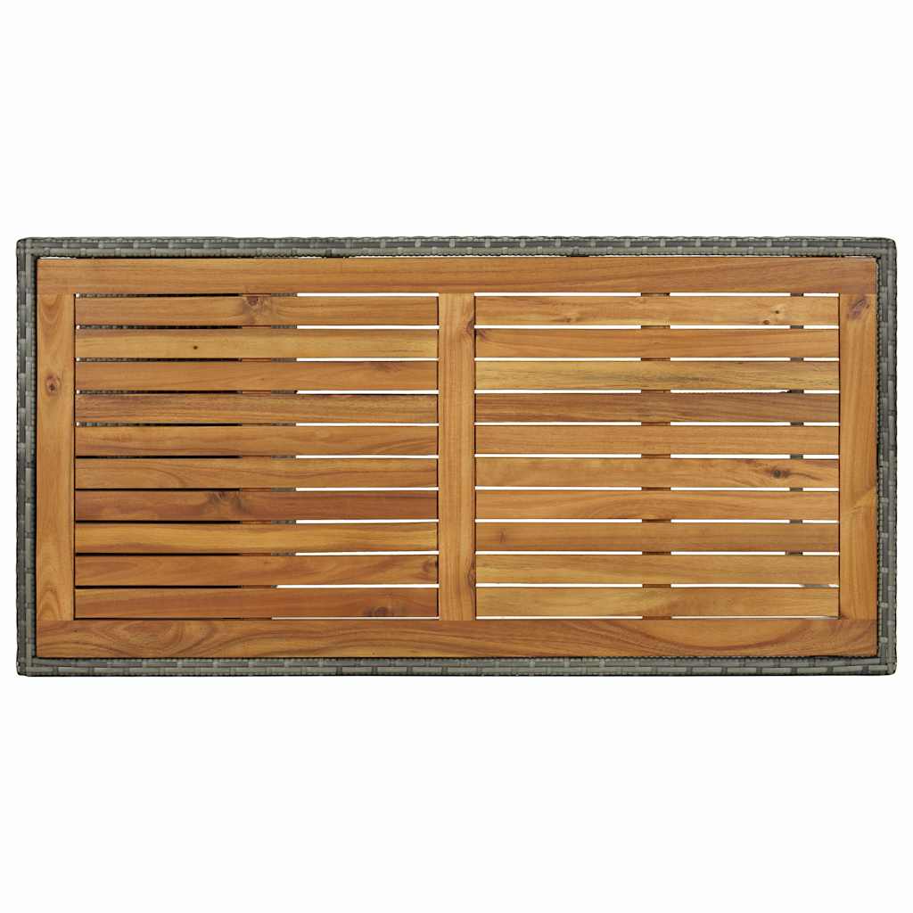 Τραπέζι Μπαρ με Ράφια Γκρι 120x60x110 εκ. από Συνθετικό Ρατάν