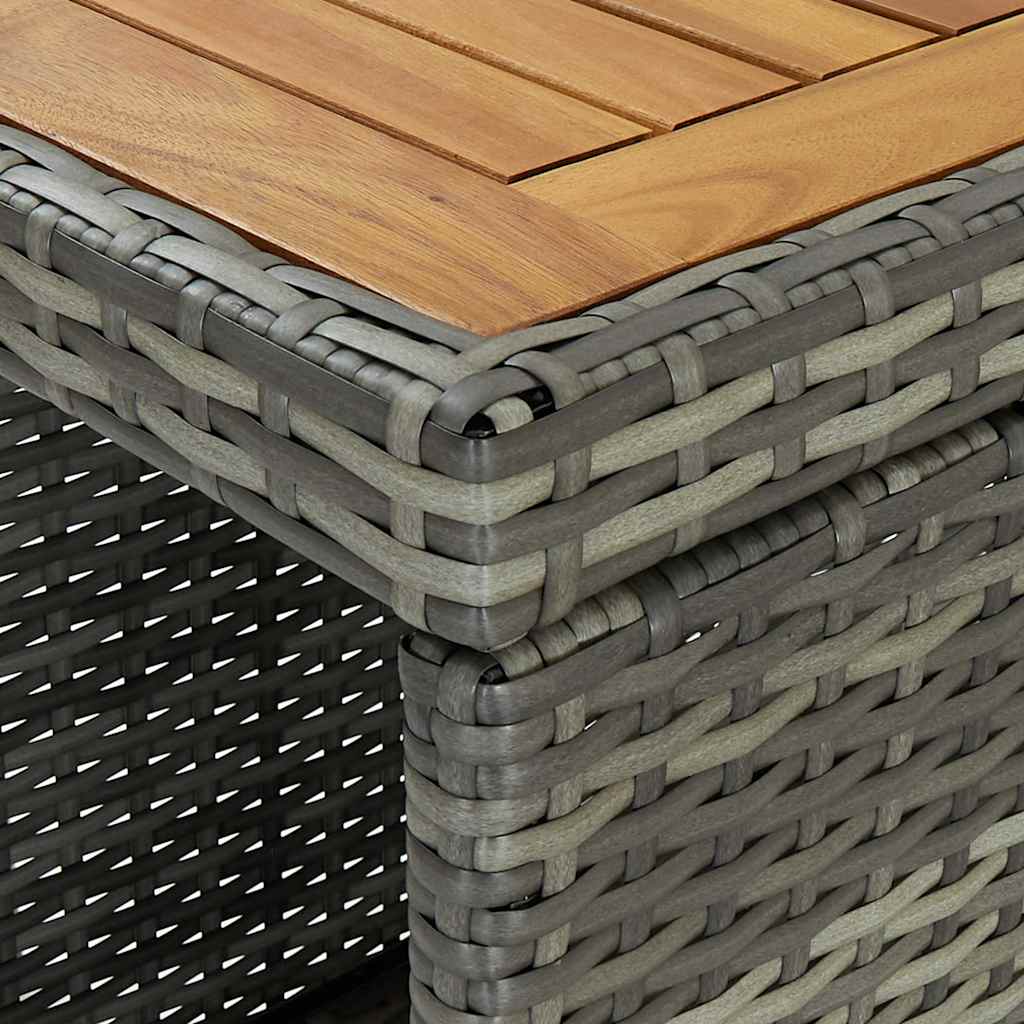 Τραπέζι Μπαρ με Ράφια Γκρι 120x60x110 εκ. από Συνθετικό Ρατάν