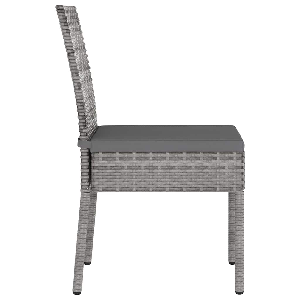 Καρέκλες Τραπεζαρίας Κήπου 2 τεμ. Γκρι από Συνθετικό Ρατάν – εικόνα προϊόντος 3