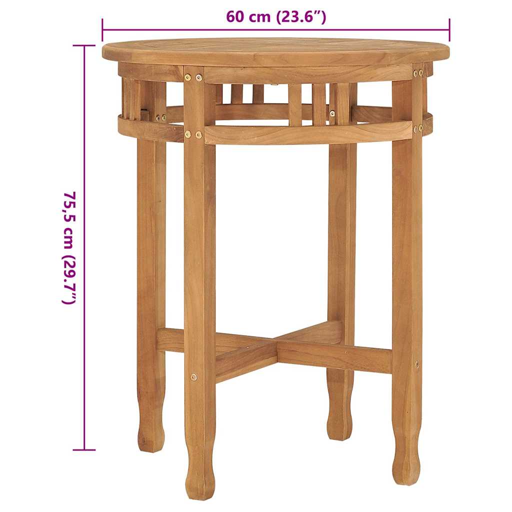 Τραπέζι Bistro Ø 60 x 75,5 εκ. από Μασίφ Ξύλο Teak