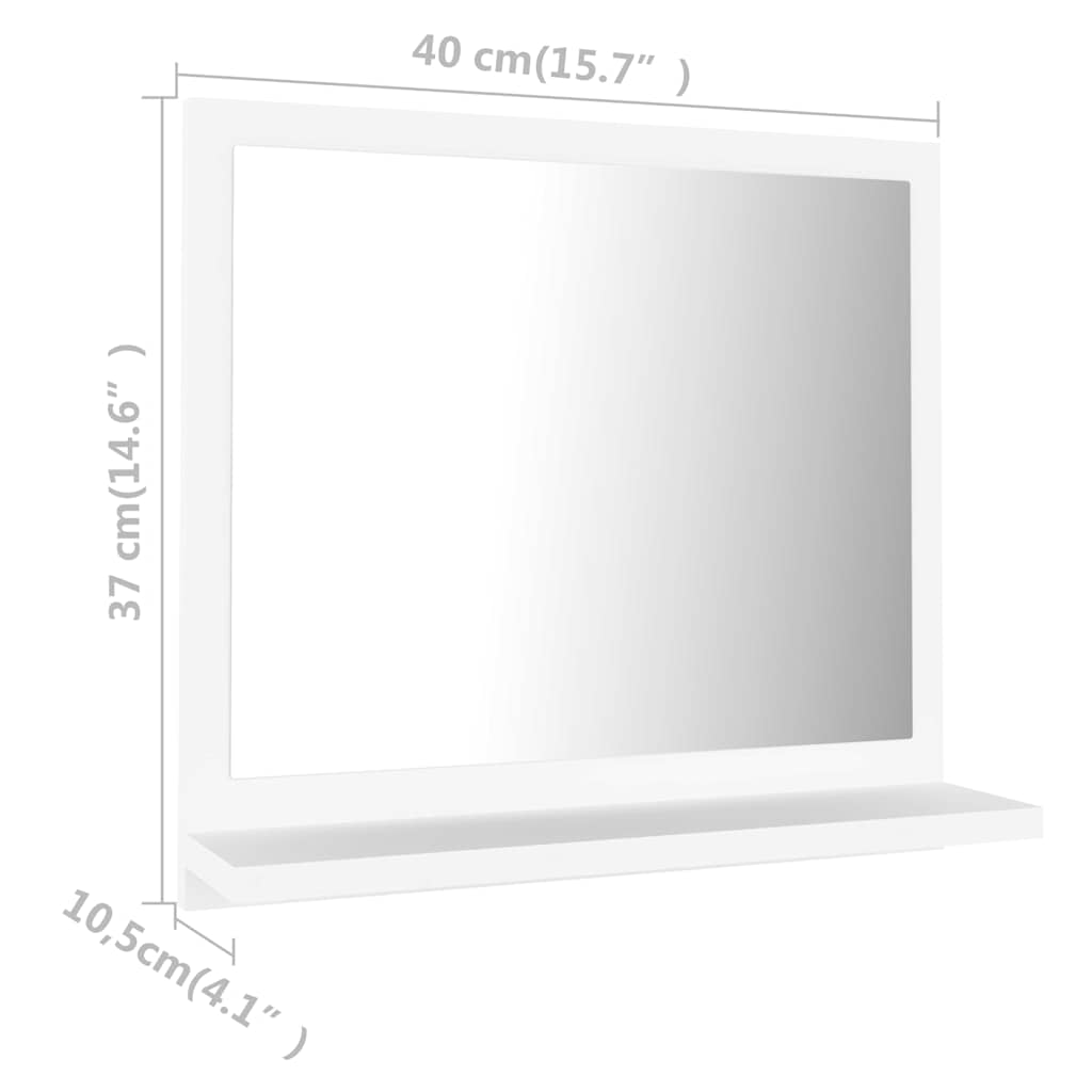 Καθρέφτης Μπάνιου Λευκός 40 x 10,5 x 37 εκ. Επεξ. Ξύλο