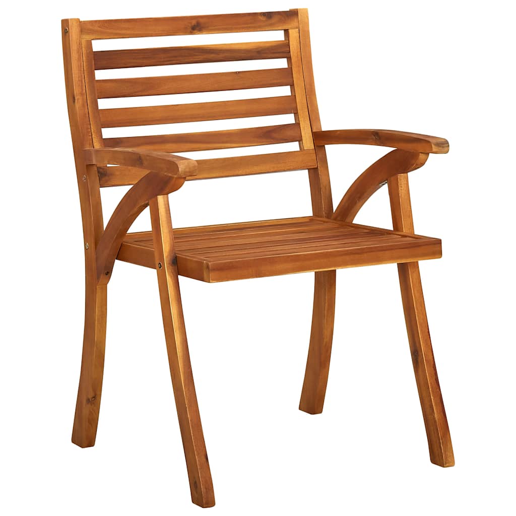Καρέκλες Τραπεζαρίας Κήπου 3 τεμ Μασίφ Ξύλο Ακακίας & Μαξιλάρια – εικόνα προϊόντος 3