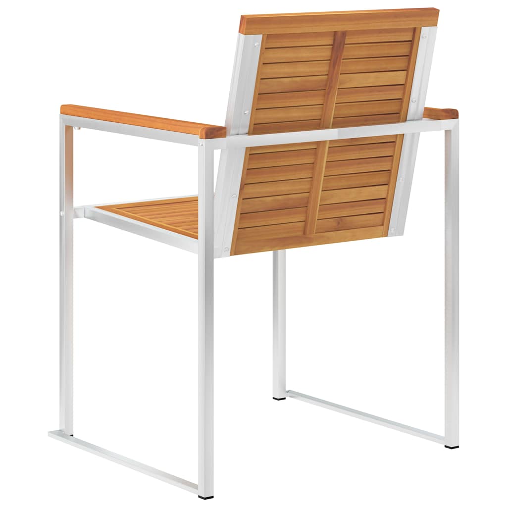 Καρέκλες Κήπου 2 τεμ. Μασίφ Ξύλο Ακακίας/Ατσάλι με Μαξιλάρια – εικόνα προϊόντος 7