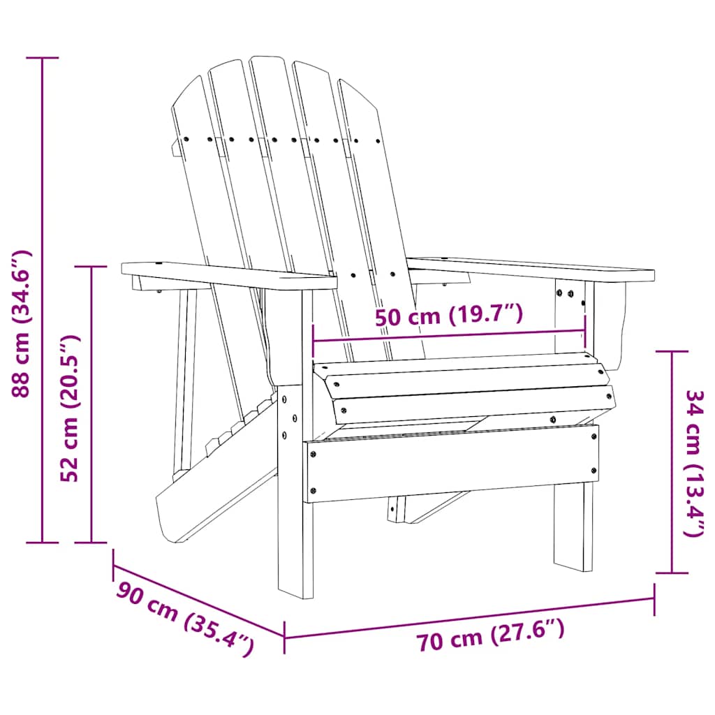 Καρέκλα Κήπου Adirondack Μπλε από Μασίφ Ξύλο Ελάτης – εικόνα προϊόντος 6