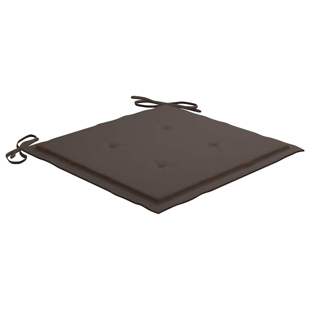Πτυσσόμενες καρέκλες με μαξιλάρια Taupe 2 τεμ. από μασίφ ξύλο Teak – εικόνα προϊόντος 7