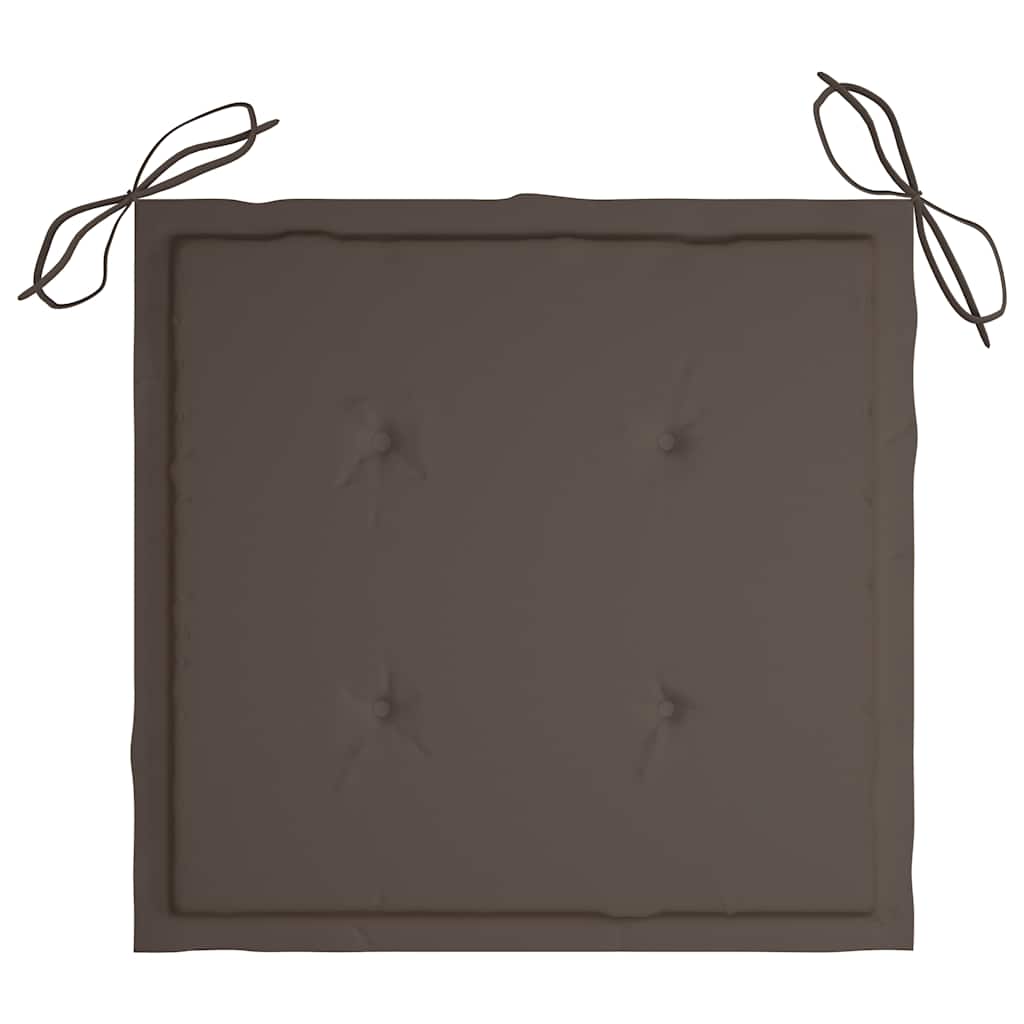 Πτυσσόμενες καρέκλες με μαξιλάρια Taupe 3 τεμ. από μασίφ ξύλο Teak – εικόνα προϊόντος 9
