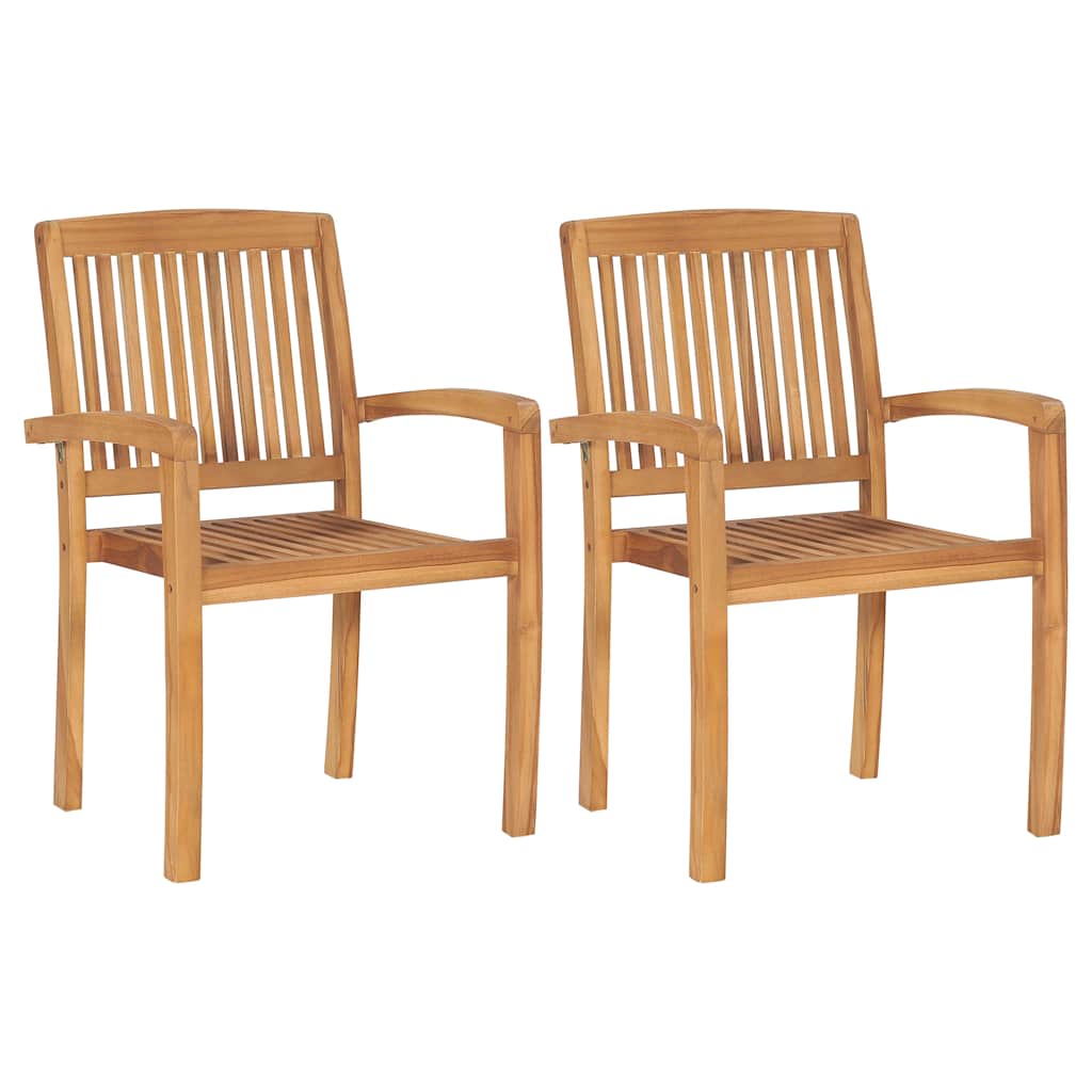 Καρέκλες Κήπου 2 τεμ. από Μασίφ Ξύλο Teak με Γαλάζια Μαξιλάρια – εικόνα προϊόντος 3