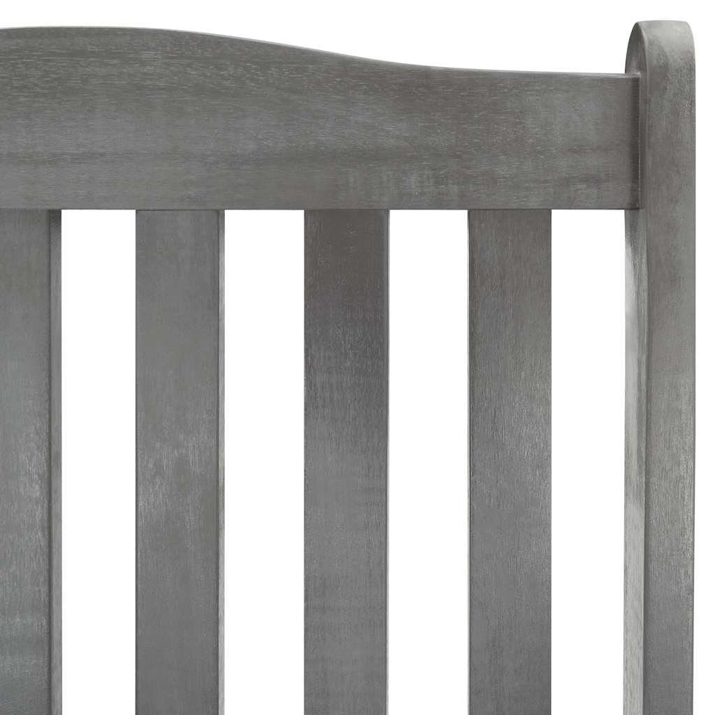 Πολυθρόνα Κουνιστή Γκρι από Μασίφ Ξύλο Ακακίας με Μαξιλάρια – εικόνα προϊόντος 5