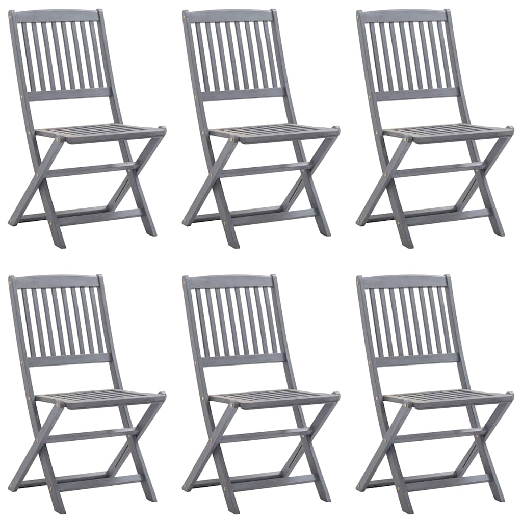 Πτυσσόμενες Καρέκλες 6 τεμ. με Μαξιλάρια από Μασίφ Ξύλο Ακακίας – εικόνα προϊόντος 3