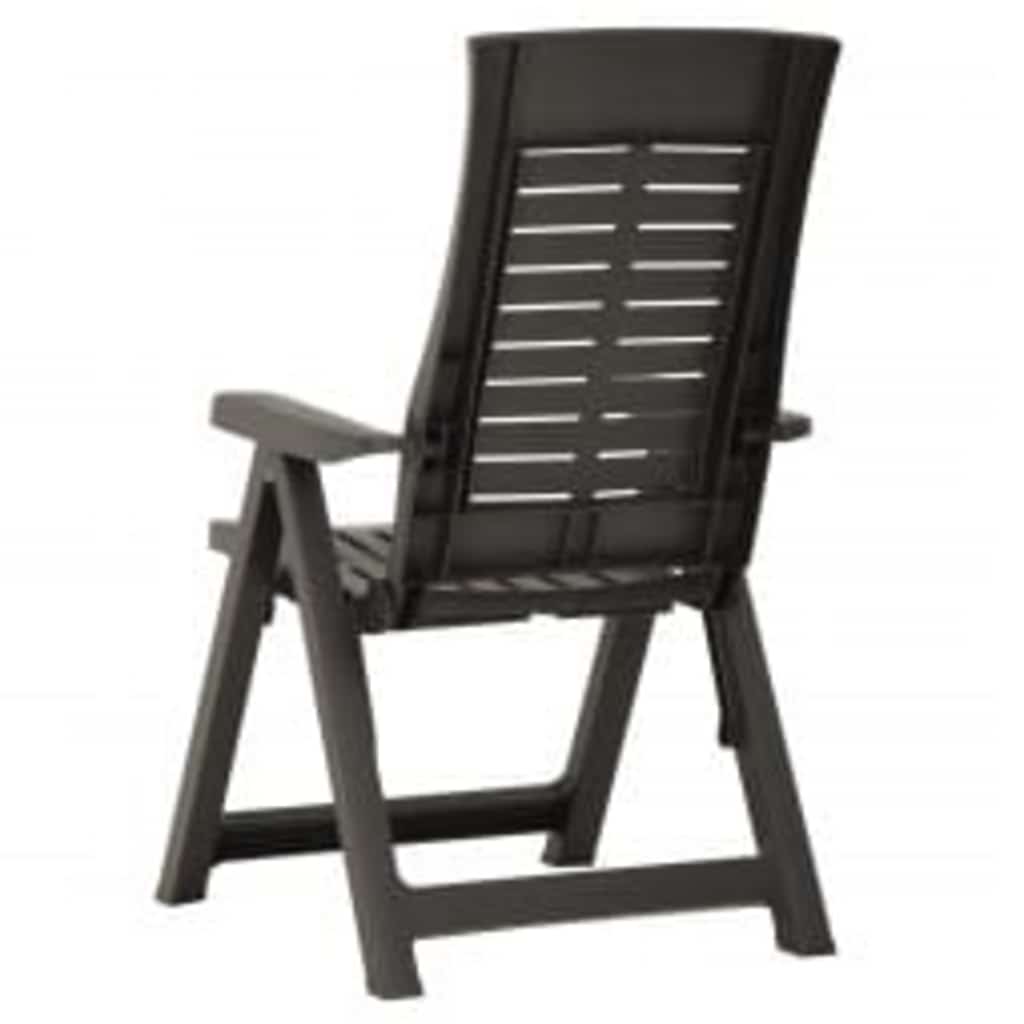 Ανακλινόμενες πτυσσόμενες καρέκλες 2 τεμ. Πλαστικές ανθρακί – εικόνα προϊόντος 4