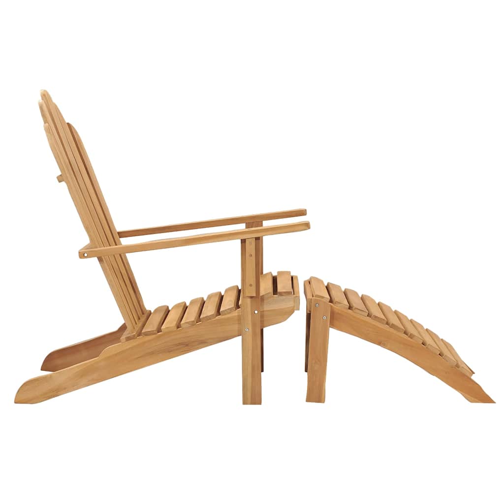 Καρέκλα Adirondack με Υποπόδιο από Μασίφ Ξύλο Teak – εικόνα προϊόντος 3