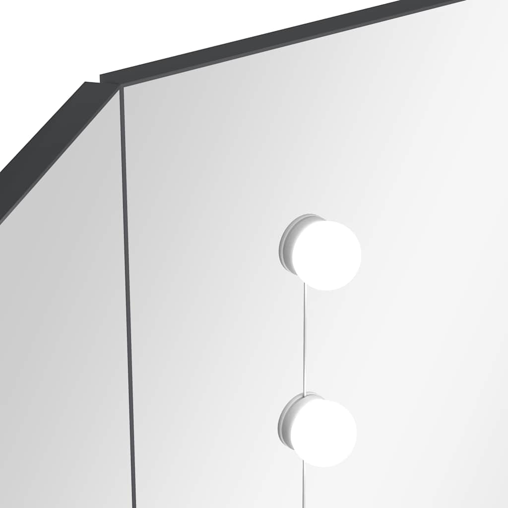 Μπουντουάρ Γωνιακό με LED Γκρι 111 x 54 x 141,5 εκ.