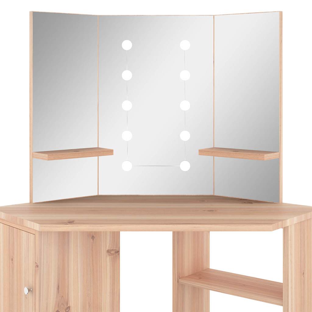 Μπουντουάρ Γωνιακό με LED Χρώμα Δρυς 111 x 54 x 141,5 εκ.