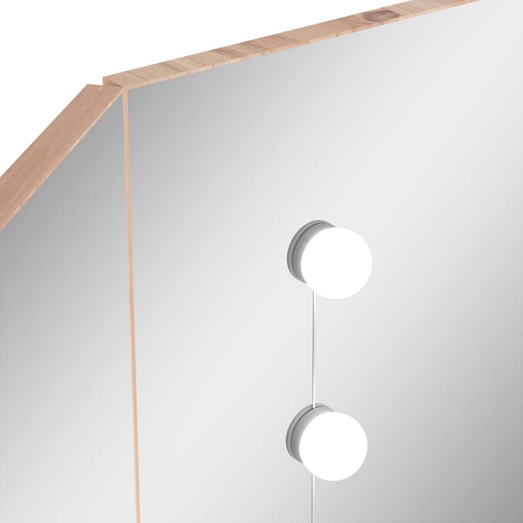 Μπουντουάρ Γωνιακό με LED Χρώμα Δρυς 111 x 54 x 141,5 εκ.