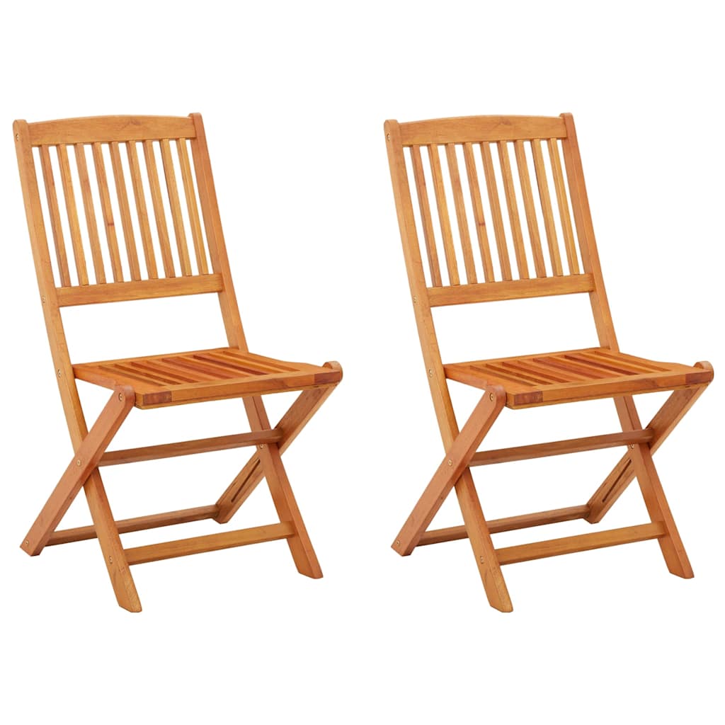 Πτυσσόμενες Καρέκλες 2 τεμ. από Μασίφ Ξύλο Ευκαλύπτου