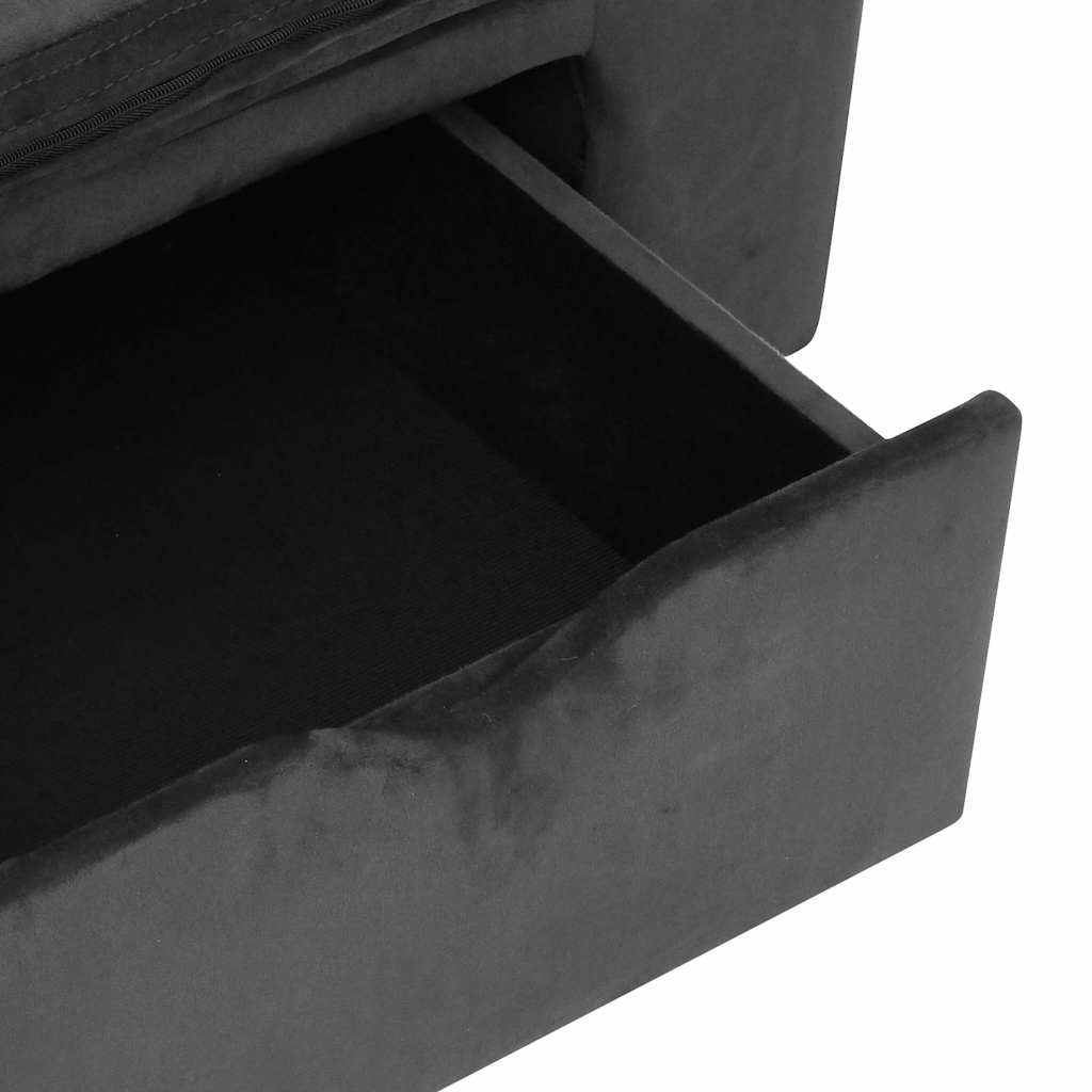 Καναπές Σκύλου με Συρτάρι Σκούρο Γκρι 75 x 50 x 38 εκ. Βελουτέ