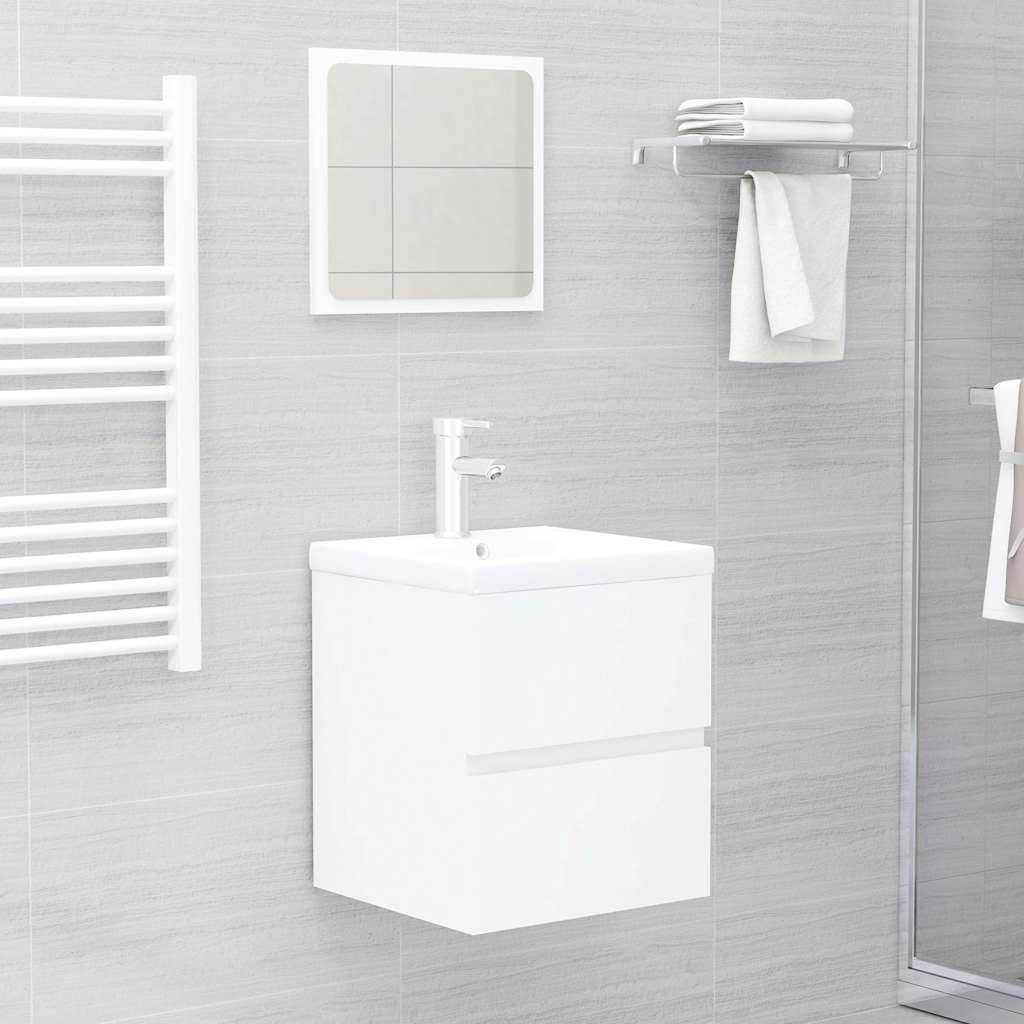 Ντουλάπι Μπάνιου με Νιπτήρα Λευκό από Μοριοσανίδα