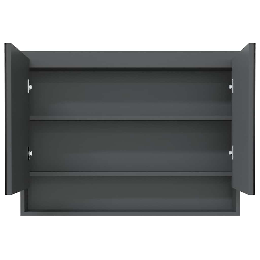 Ντουλάπι Μπάνιου με Καθρέφτη 80x15x60 εκ. Γκρι από MDF