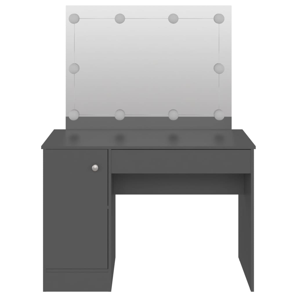 Έπιπλο Μακιγιάζ με Φωτισμό LED Γκρι 110 x 55 x 145 εκ. από MDF