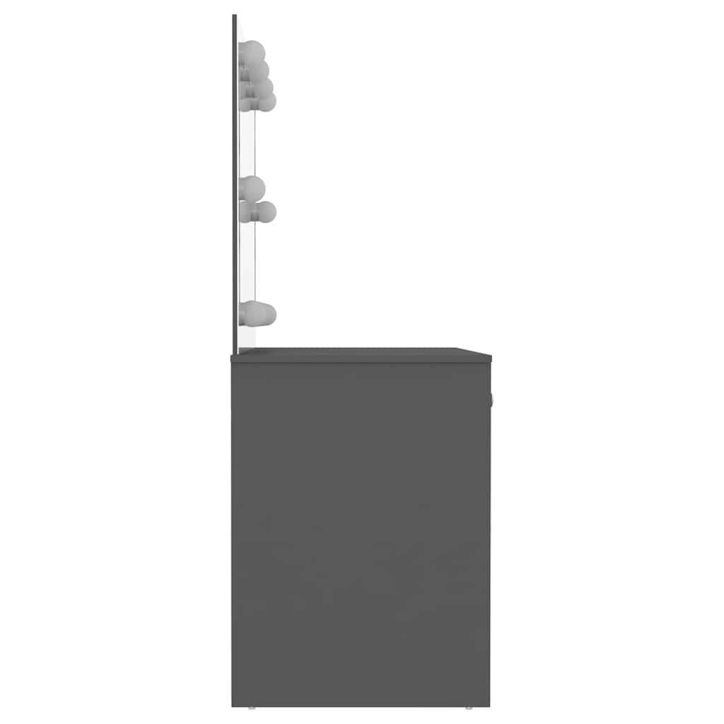 Έπιπλο Μακιγιάζ με Φωτισμό LED Γκρι 110 x 55 x 145 εκ. από MDF