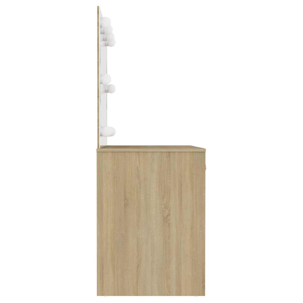 Έπιπλο Μακιγιάζ με Φωτισμό LED Δρυς 110 x 55 x 145 εκ. από MDF