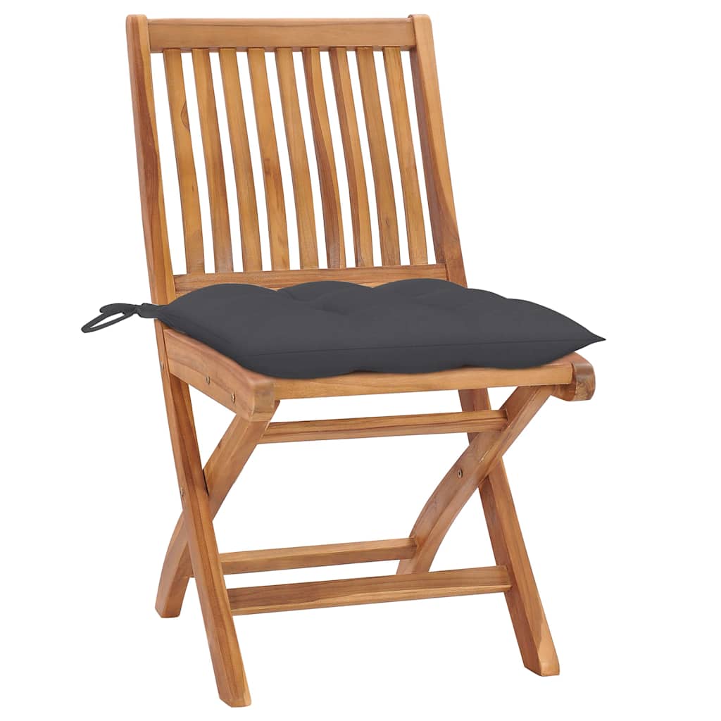 Πτυσσόμενες Καρέκλες με Μαξιλάρια 4 τεμ. από Μασίφ Ξύλο Teak – εικόνα προϊόντος 2