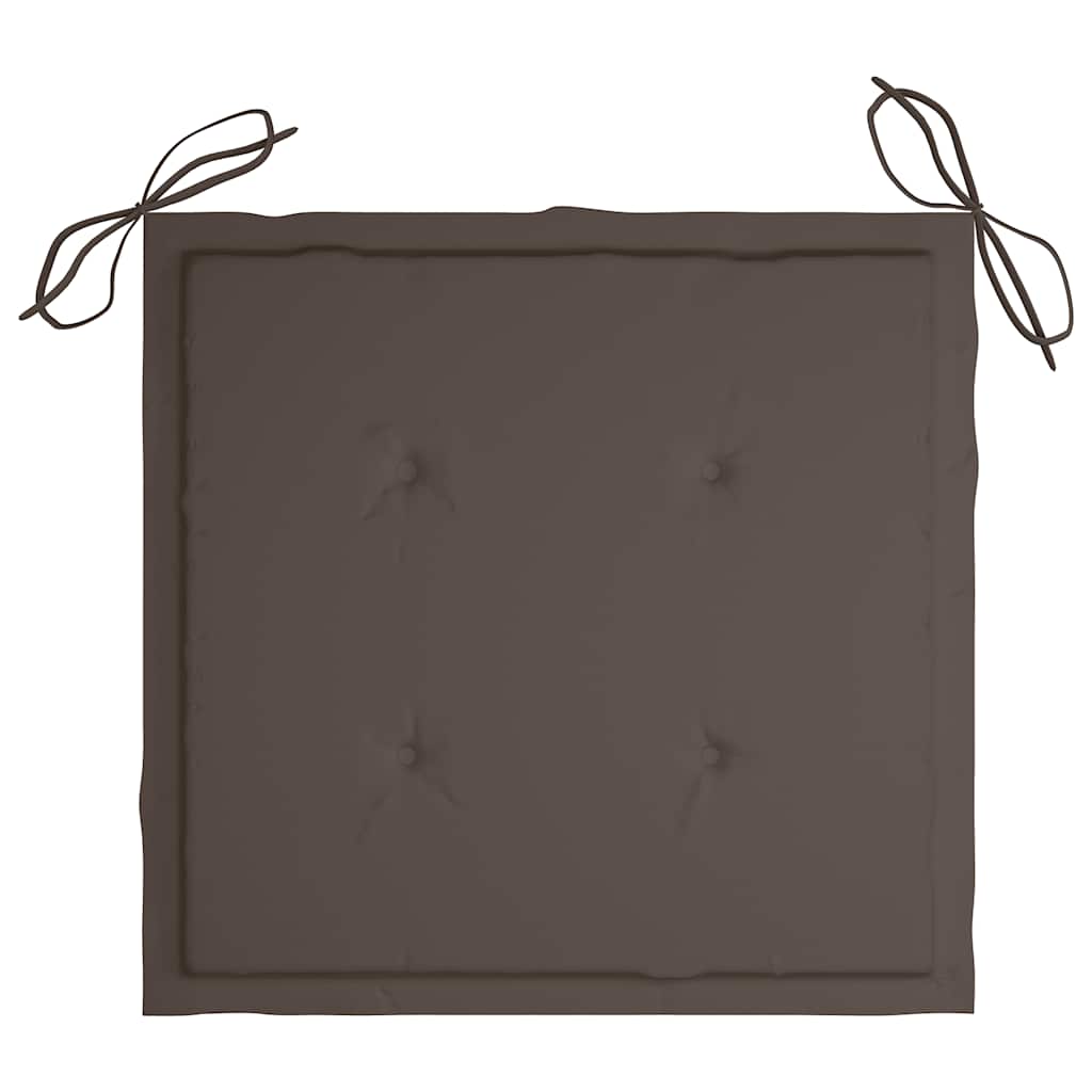 Πτυσσόμενες καρέκλες με μαξιλάρια Taupe 8 τεμ. από μασίφ ξύλο Teak – εικόνα προϊόντος 7