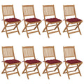 Πτυσσόμενες Καρέκλες 8 τεμ. με Μαξιλάρια από Μασίφ Ξύλο Ακακίας