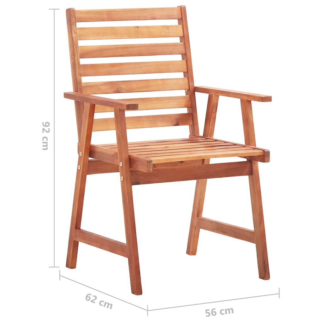 Καρέκλες Τραπεζαρίας Εξ. Χώρου 4 τεμ. Ξύλο Ακακίας με Μαξιλάρια – εικόνα προϊόντος 6