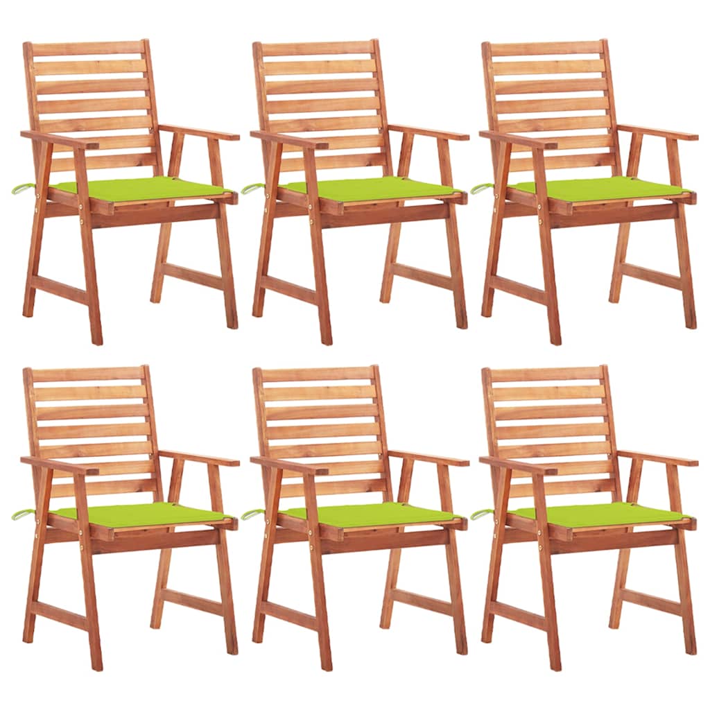 Καρέκλες Τραπεζαρίας Εξ. Χώρου 6 τεμ. Ξύλο Ακακίας με Μαξιλάρια