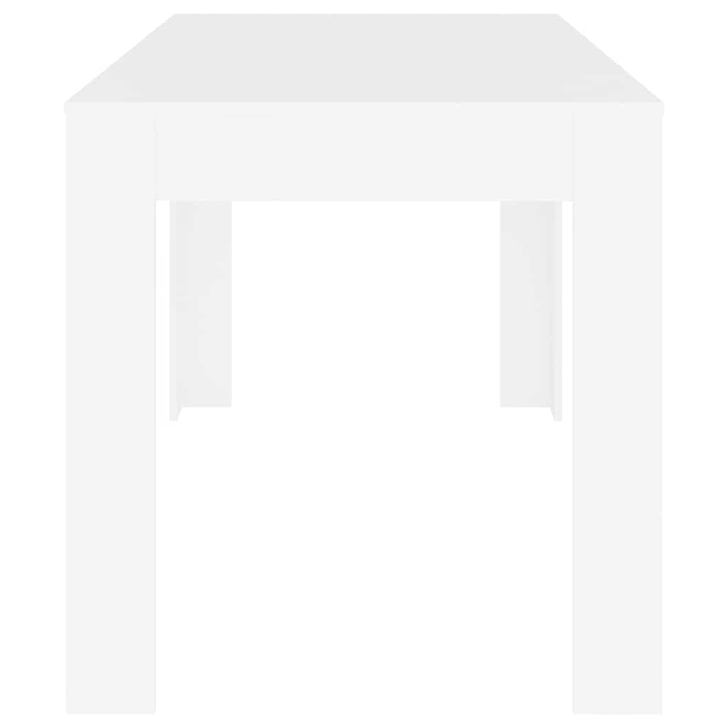 Τραπεζαρία Λευκή 140x74,5x76 εκ. από Επεξεργασμένο Ξύλο