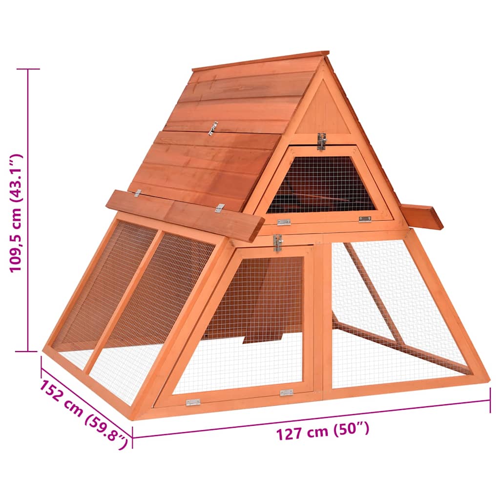Κλουβί Κουνελιών 152 x 127 x 109,5 εκ. από Μασίφ Ξύλο Ελάτης