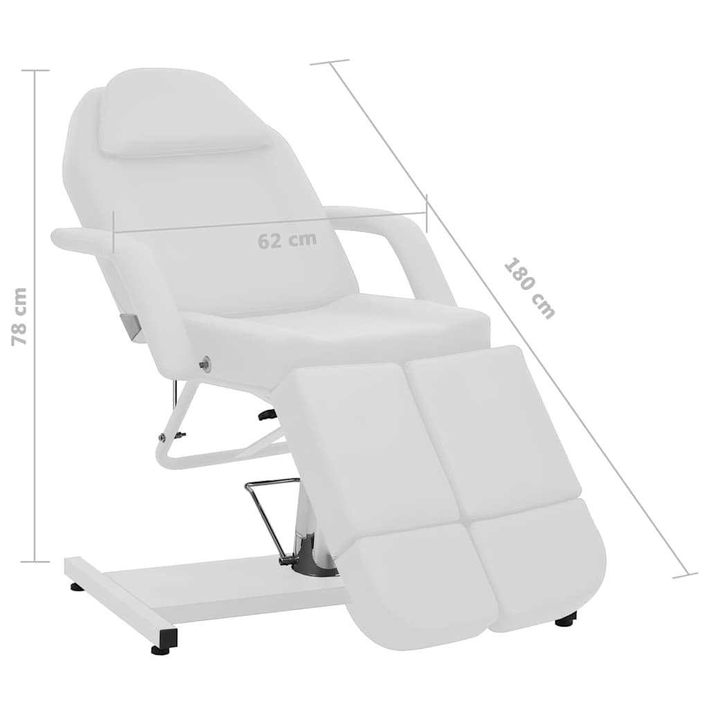 Καρέκλα Αισθητικής Λευκή 180 x 62 x 78 εκ. από Συνθετικό Δέρμα